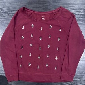 NY&C Burgundy Embellished Sweatshirt